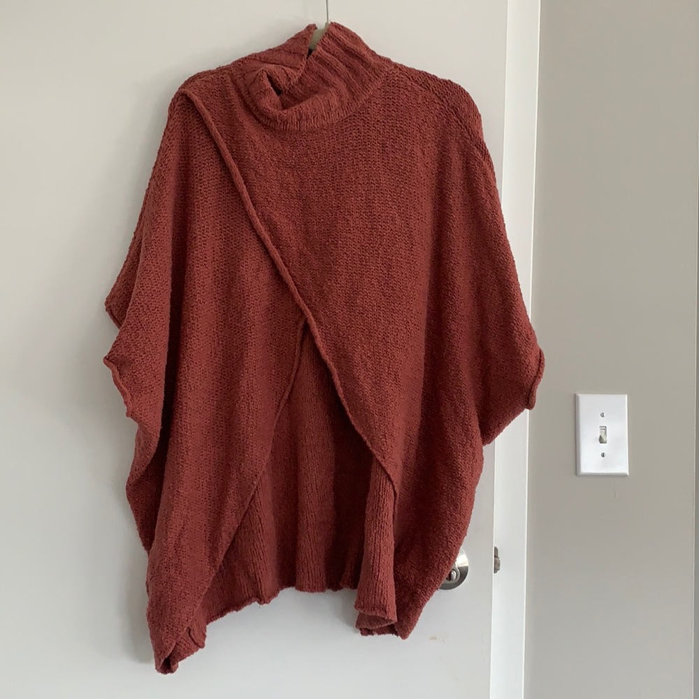 Rose colored Poncho Sweater